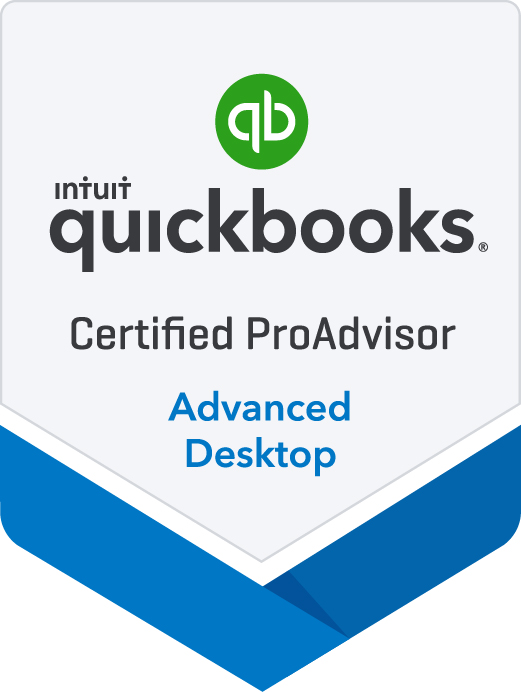 The blue Advanced Certified QuickBooks ProAdvisor logo means that a Certified QuickBooks ProAdvisor is currently certified in the last three years of QuickBooks financial products and has passed a comprehensive, difficult to pass, 16-hour CPE certification class covering various QuickBooks products such as QuickBooks Simple Start, Pro for Windows or the Mac, QuickBooks Online, QuickBooks Premier, and QuickBooks Enterprise. The latter two can be configured for contractors, manufacturers & wholesalers, nonprofit organizations, professional services, and retail industries. Certification is sponsored by the National Association of State Boards of Accountancy (NASBA).